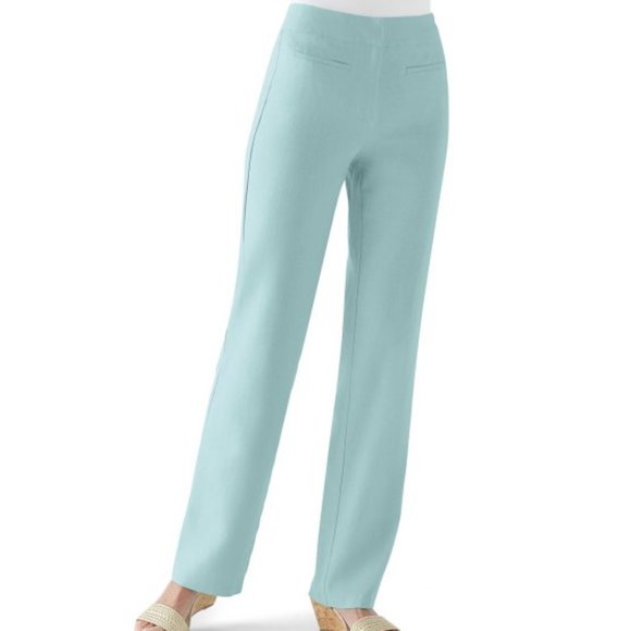 Chadwicks of Bosten Mineral Linen Wide Leg Dress Pants Size 4 NWT - Picture 1 of 4